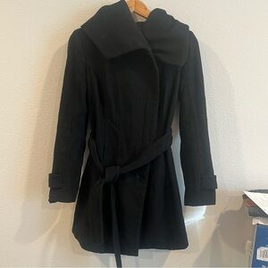 Zara Basic black zip up jacket with kind of turtle neck feature size large